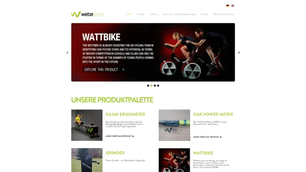 Website Screenshot: Weba Sport und Med Artikel GmbH - WEBASPORT :: Unsere Produktpalette - Date: 2023-06-26 10:24:36