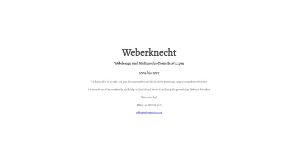 Website Screenshot: Weberknecht - Webdesign und Multimedia-Dienstleistungen - Weberknecht - Webdesign und Multimedia-Dienstleistungen - Date: 2023-06-14 10:46:11