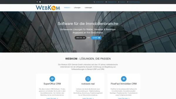 Website Screenshot: Webkom Salzburg CRM & ERP Software Systeme und
Lösungen sowie IP Telefonanlagen - Webkom EDV Dienste GmbH - Date: 2023-06-26 10:24:40