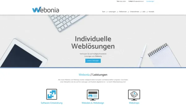 Website Screenshot: Webonia e.U. - Webonia // Webdesign, Homepagegestaltung, Onlineshops, Grafikdesign aus Perg - Start - Date: 2023-06-26 10:24:40