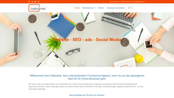 Website Screenshot: Webzirkel Entwicklungs KG - Webzirkel | Webmarketing Wien, Niederösterreich, Burgenland - Date: 2023-06-26 10:24:40