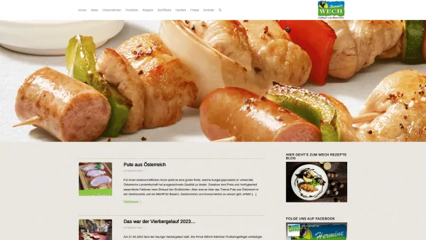 Website Screenshot: Wech Geflügel GmbH - Home - Wech Kärntner Bauerngeflügel - Date: 2023-06-26 10:24:40