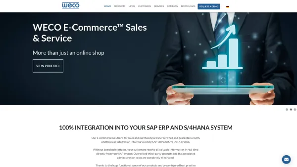 Website Screenshot: WECO Software GmbH - e-Commerce for SAP ERP by WECO - B2B, B2C and B2B2C web shops, customer portals - Date: 2023-06-26 10:24:40