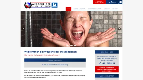 Website Screenshot: Peter Wegscheider Installationen Wien Austria. Gas Wasser Heizung Bad Schwimmbad Wellness Installateur - Wegscheider Installationen - 1A Installateur - Date: 2023-06-26 10:24:40