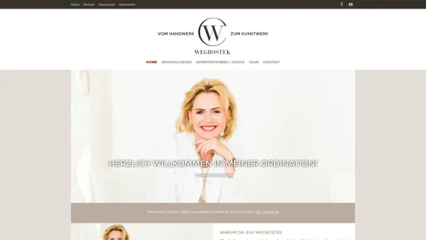 Website Screenshot: Dr. Eva Wegrostek Aesthetics GmbH - Dr. Eva Wegrostek | Anti-Aging Therapien & Behandlung Wien - Date: 2023-06-26 10:26:51