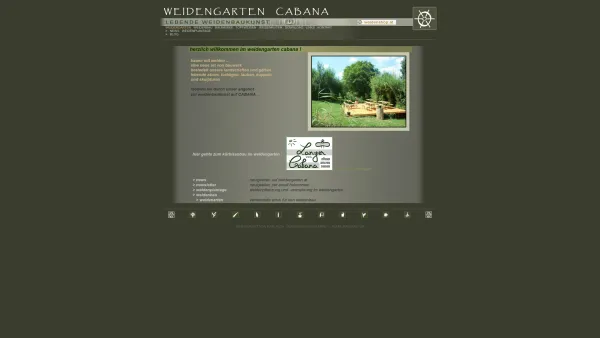 Website Screenshot: Weidengarten Cabana - Weidengarten CABANA - weidenbau - lebende Bauwerke - weidenplantage - Date: 2023-06-26 10:24:43