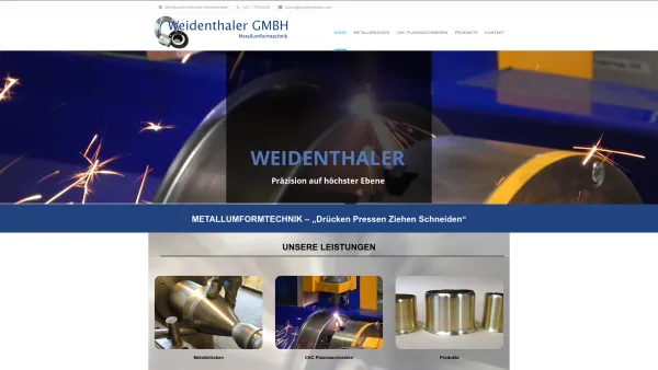 Website Screenshot: Karl Weidenthaler Metalldruckerei und -presserei - Weidenthaler | Metallumformtechnik – "Drücken Pressen Ziehen Schnneiden" - Date: 2023-06-26 10:24:43