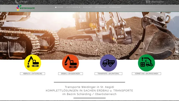 Website Screenshot: Weidinger Verkehrs Ges.m.b.H & Co.KG - Home - Transporte Weidinger - Date: 2023-06-14 10:46:11