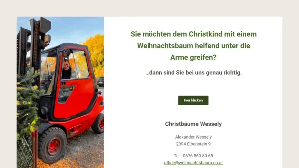 Website Screenshot: Ulrike LENDL Landwirtschaft - Wessely - Christbaumverkauf - Date: 2023-06-26 10:24:43