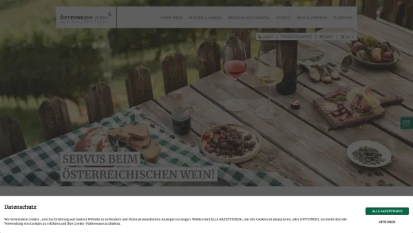 Website Screenshot: bei Wein aus Österreich Kostbare Kultur die offizielle Website der Österreichischen Weinmarketingservicegesellschaft Weinmarketing - Große Kunst. Ohne Allüren. - Date: 2023-06-26 10:24:43