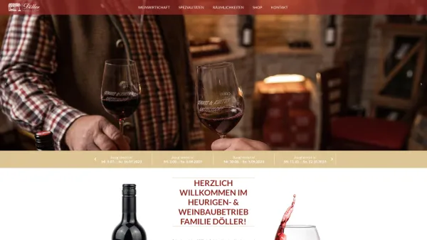 Website Screenshot: beDöller - Heurigen- und Weinbaubetrieb Familie Döller - Date: 2023-06-26 10:24:43