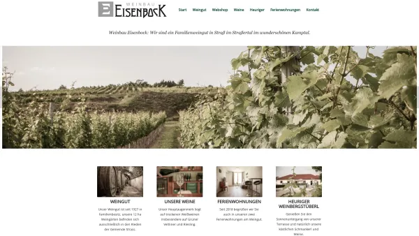 Website Screenshot: Weinbau-Eisenbock eWeingut Straß Weinbaugebiet Kamptal - Weingut Eisenbock in Strass im Strassertale - seit 1927 in Familienbesitz - Date: 2023-06-26 10:24:43