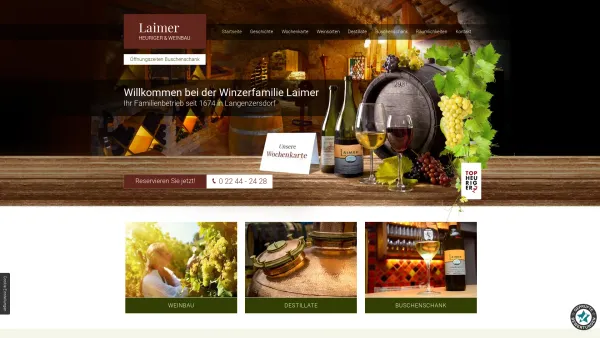Website Screenshot: Weinbau Laimer - Weinbau Laimer in Langenzersdorf – Ihr Qualitätsgut seit 1674 - Date: 2023-06-26 10:24:43