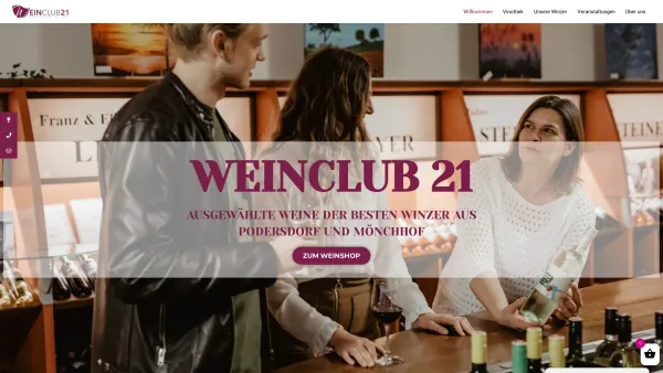 Website Screenshot: Ortsvinothek Podersdorf am Vinothek Weinclub 21 Burgenland Österreich - Weinclub 21 - Date: 2023-06-14 10:46:11