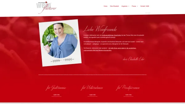 Website Screenshot: Elisabeth Eder Weinflüsterer - Home • Weinflüsterer - Elisabeth Eder - Date: 2023-06-26 10:24:43