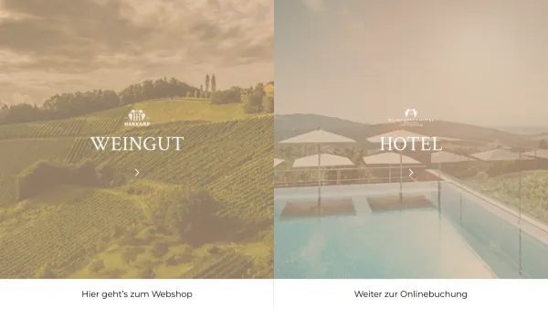 Website Screenshot: Weingartenhotel Harkamp Südoststeiermark - Weingut und Weingartenhotel Harkamp - Sausal i.d. Südsteiermark - Date: 2023-06-26 10:24:43