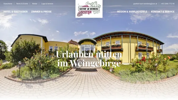 Website Screenshot: Gasthof zum Weinberg - Gasthof zum Weinberg - Kulinarik & Erholung im Südburgenland - Date: 2023-06-26 10:24:43