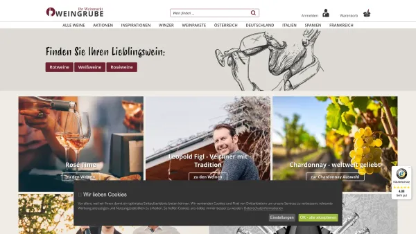 Website Screenshot: Weingrube.com - Wein online kaufen bei WeinGrube Ihrem Weinmarkt - Date: 2023-06-26 10:24:43