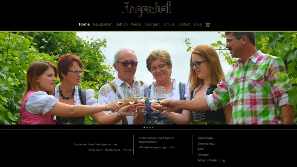 Website Screenshot: Angerhof Wagensonner - Home - Date: 2023-06-26 10:24:43