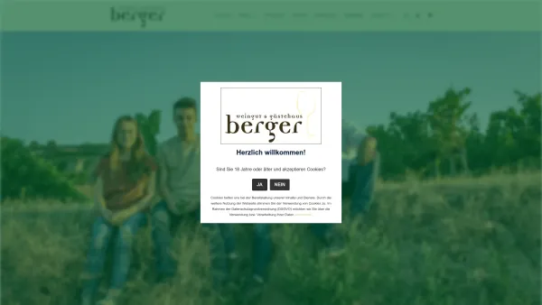 Website Screenshot: Erich Berger und Maria Berger Gesellschaft bürgerlichen weingut berger - Weingut und Gästehaus Berger – weingut-berger.com - Date: 2023-06-15 16:02:34