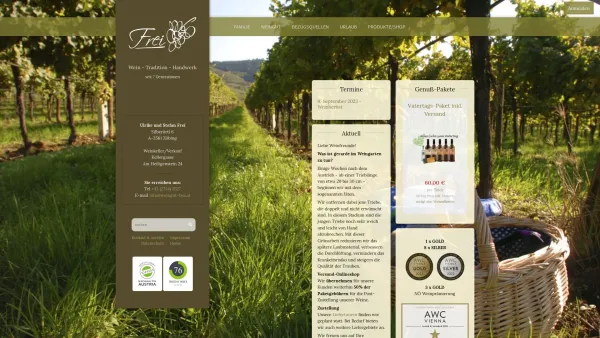 Website Screenshot: [ weingut familie frei  Zöbing am Heiligenste Weaus Österreich wine from austria onlineshopping - - Nachhaltiger Wein - Weingut Familie Frei - Date: 2023-06-26 10:24:46