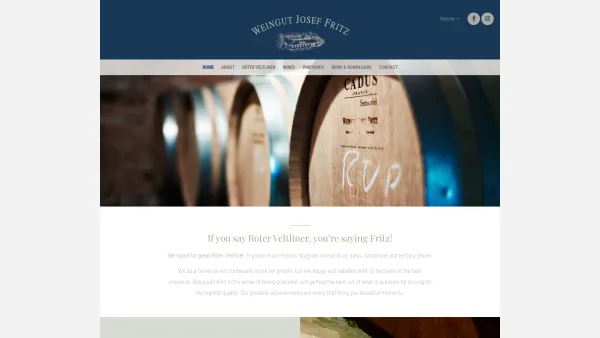 Website Screenshot: Weingut Familie Fritz - Home - Josef FRITZ Winery - Date: 2023-06-26 10:24:46