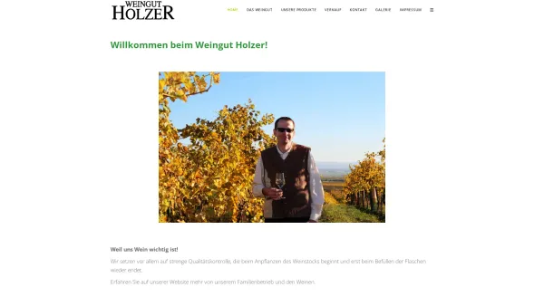 Website Screenshot: Weingut und Kellerei Holzer - Home - Date: 2023-06-14 10:46:11