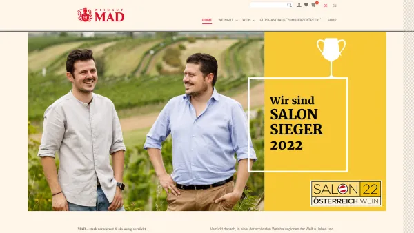 Website Screenshot: Weingut Mad Haus Marienberg Oggau Burgenland - Weingut MAD - stark verwurzelt & ein wenig verrückt - Date: 2023-06-26 10:24:46