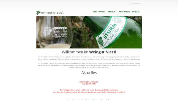 Website Screenshot: Weingut Familie Niessl - Weingut Familie Niessl - Date: 2023-06-14 10:46:14