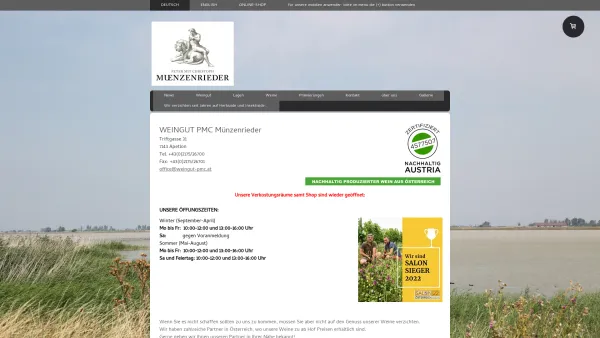 Website Screenshot: Weingut PMC Österreich Burgenland Apetlon - DEUTSCH Home - pmc-muenzenrieder - Date: 2023-06-26 10:24:46