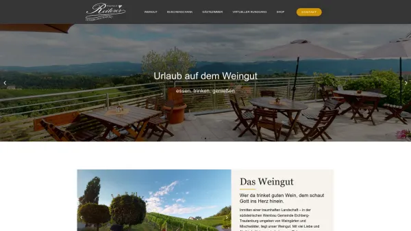 Website Screenshot: . Weingut Familie Reiterer Südsteirischen Weinland. Buschenschank Komfortzimmer.. - Weingut Reiterer - Date: 2023-06-26 10:24:46