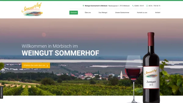 Website Screenshot: Weingut Sommerhof - Weingut Sommerhof in Mörbisch | Urlaub im Burgenland - Date: 2023-06-26 10:24:46