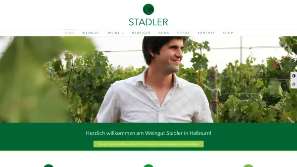 Website Screenshot: Weingut Stadler! - Weingut Stadler – Feine Weine & Heuriger in Halbturn - Date: 2023-06-26 10:24:46