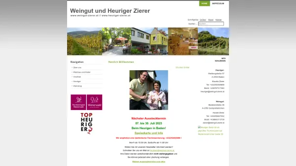 Website Screenshot: Weingut Harald Zierer - Home - Date: 2023-06-26 10:24:46