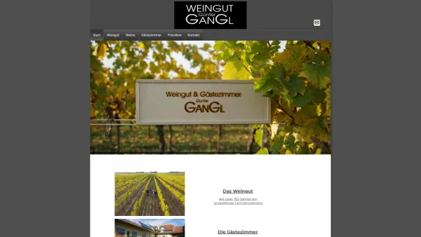 Website Screenshot: Gästezimmer & Weingut zum Nationalpark Familie Gangl - index - Date: 2023-06-26 10:24:46