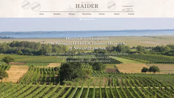 Website Screenshot: www.weinguthaider-neusiedl.at - Weingut Haider Thomas Heinrich - Home - Date: 2023-06-26 10:24:46