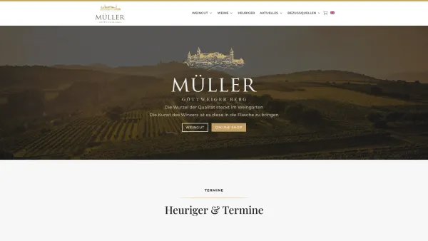 Website Screenshot: Weingut Müller - Weingut Müller Krustetten am Göttweiger Berg | Home - Date: 2023-06-15 16:02:34