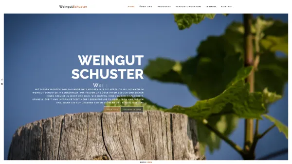 Website Screenshot: Weingut W E I N G U T S C H U S T E R - Weingut Schuster Lengenfeld - Date: 2023-06-26 10:24:46