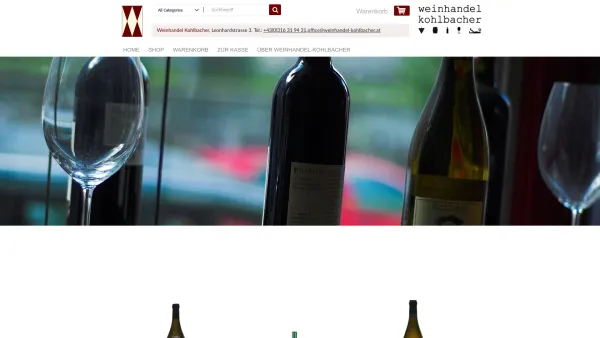 Website Screenshot: Anton Weinhandel Kohlbacher - Weinhandel Kohlbacher – Webshop Weinhandel-Kohlbacher Graz - Date: 2023-06-26 10:24:46