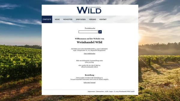 Website Screenshot: Weinhandel Wild Siegendorf - Weinhandel Wild GmbH - Date: 2023-06-14 10:46:14