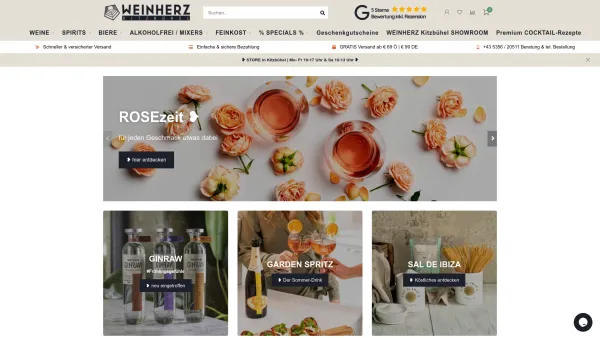Website Screenshot: WEINHERZ Kitzbühel by WINETASTE KG - Die Online Vinothek | WEINHERZ Kitzbühel - WEINHERZ Kitzbühel - Date: 2023-06-26 10:26:51
