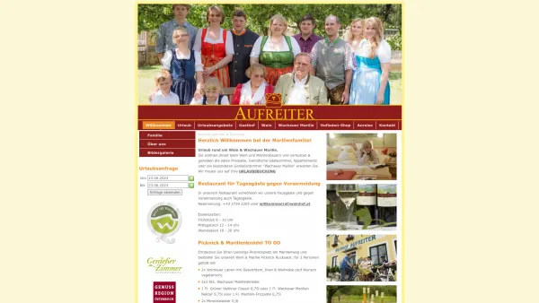 Website Screenshot: Weinhof Aufreiter - Startseite - Weinhof Aufreiter - Date: 2023-06-26 10:24:46