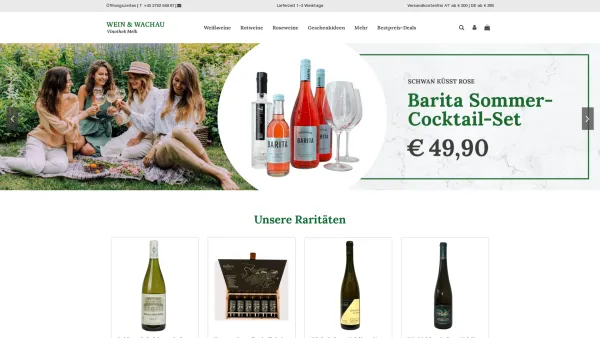 Website Screenshot: VINOTHEK Weund Wachau - Wein und Wachau Gottwald - Date: 2023-06-14 10:46:14