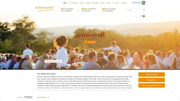 Website Screenshot: Weinviertel Tourismus GmbH - Weinviertel - Genussvolle Gelassenheit - Date: 2023-06-26 10:24:49