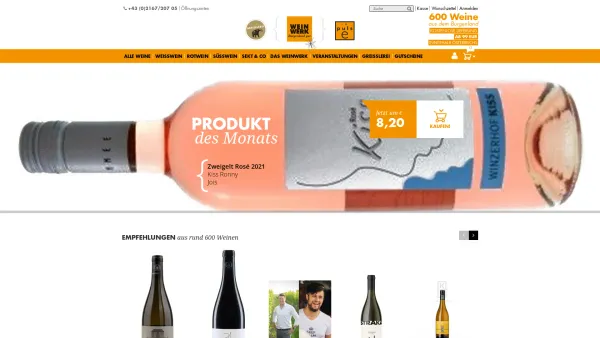 Website Screenshot: Weinwerk Burgenland - Home - Weinwerk Burgenland - Top-Weine des Burgenlands und abwechslungsreiche Veranstaltungen - Date: 2023-06-26 10:24:49