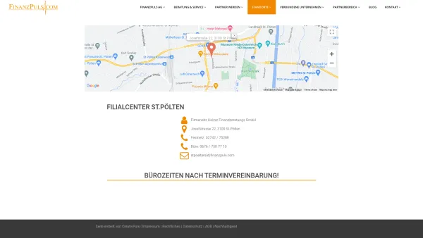 Website Screenshot: Versicherungsmakler Johann Weirer KG - FinanzPuls | Filialcenter St.Pölten - Date: 2023-06-26 10:24:49