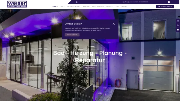 Website Screenshot: Ing. Rupert Weiser Heizung und Sanitär - Weiser Haustechnik - Installateur in Salzburg - Date: 2023-06-26 10:24:49