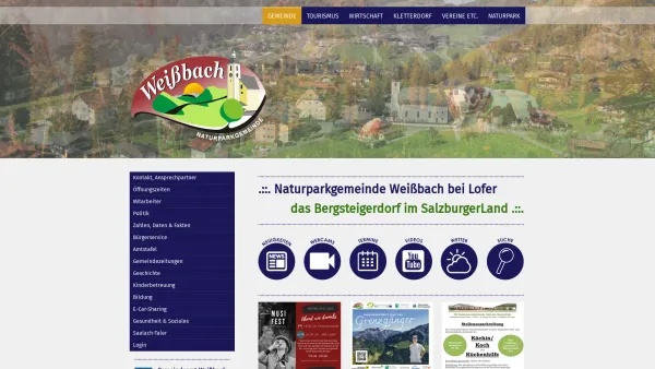 Website Screenshot: Gemeindeamt Weißbach bei Weißbach bei Lofer - Naturparkgemeinde Weißbach bei Lofer | Österreich - Naturparkgemeinde Weißbach bei Lofer | Österreich - Date: 2023-06-26 10:24:49