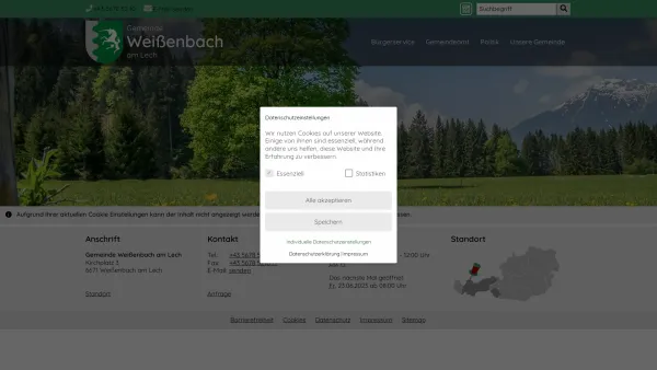 Website Screenshot: Gemeindeamt Weißenbach am Gemeinde Weißenbach am Lech - Gemeinde Weißenbach am Lech - Startseite - Date: 2023-06-26 10:24:49