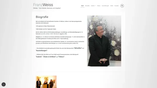 Website Screenshot: Prof. Mag Franz Weiß Atelier Weiß Finklham 6 4075 Breitenaich Austria - der Maler Franz Weiss - Date: 2023-06-26 10:24:49